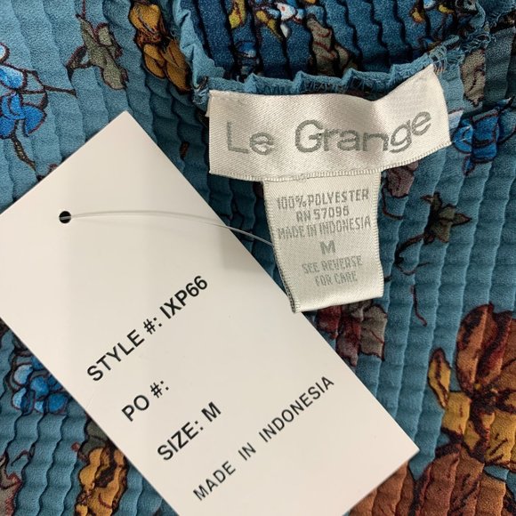 Le Grange NWT Medium Tank Top Blue Floral IXP66 St - Picture 4 of 5